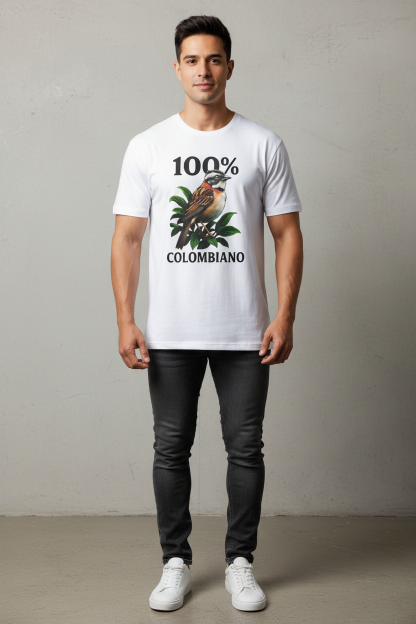 100% Colombiano - Camiseta Blanca