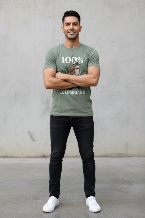 100% Colombiano - Camiseta Verde Gris