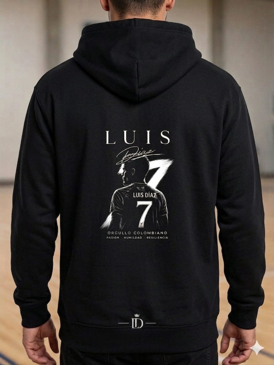 Hoodie Adulto Luis Díaz #7 – Orgullo Colombiano
