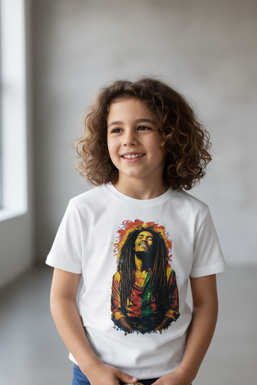 Camiseta Niños Blanca Bob Marley