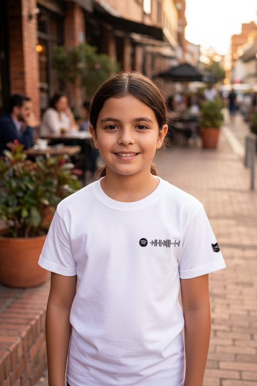 Camiseta Niños Blanca Sonora del Gato