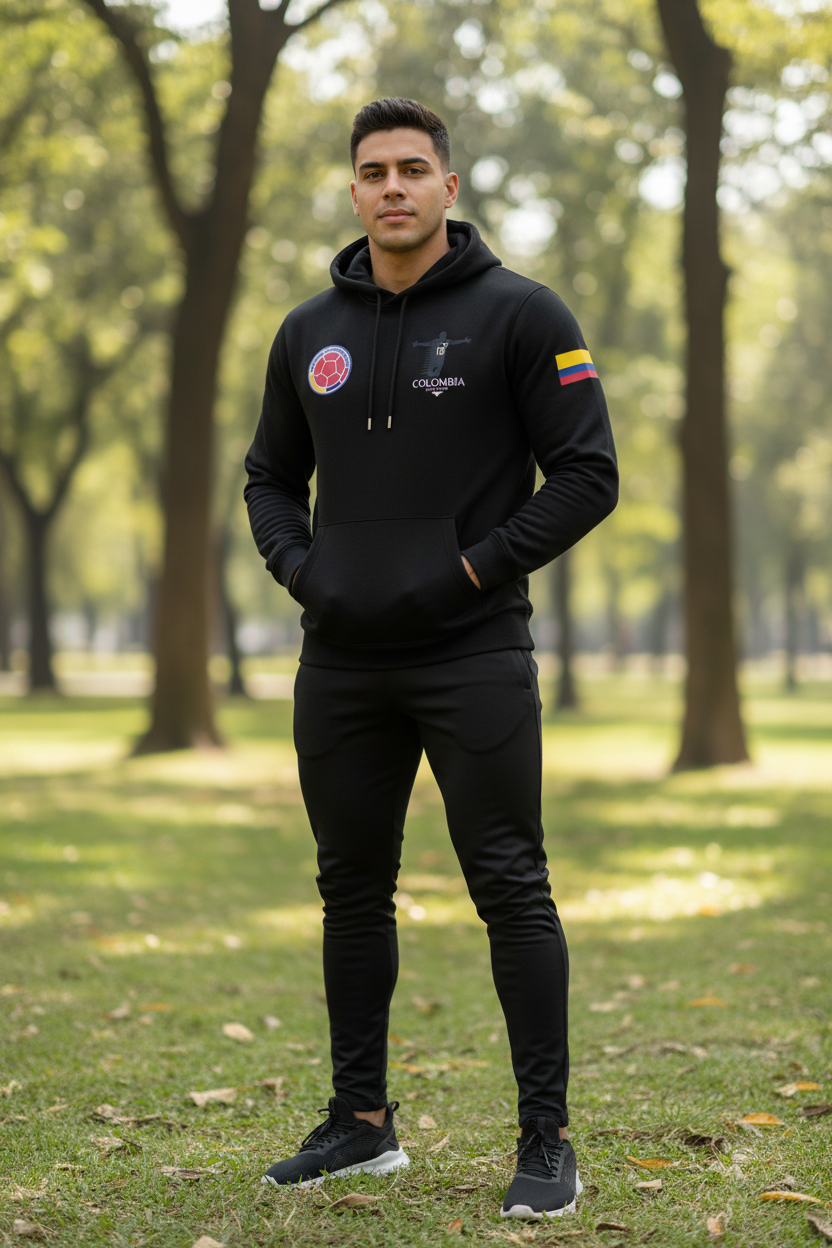 Hoodie Negro en modelo