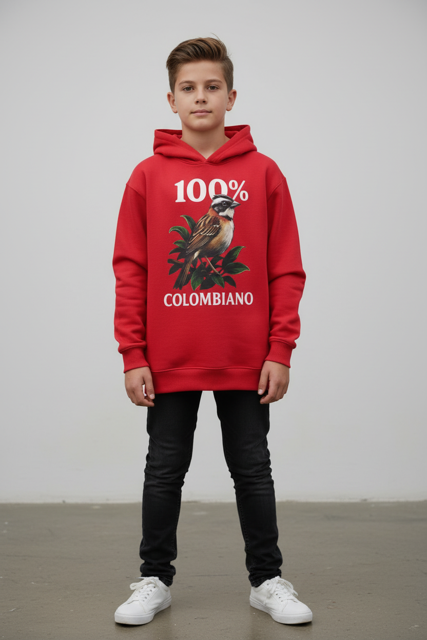 Hoodie Niños 100% Colombiano - Rojo