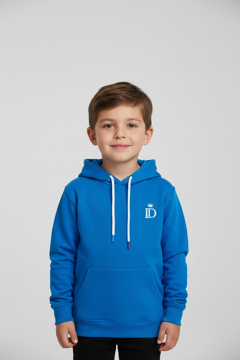 Hoodie niños frontal azul