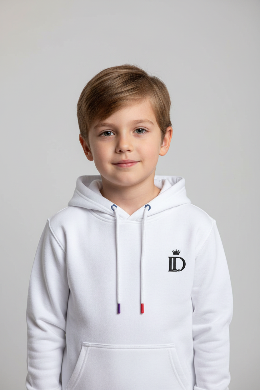 Hoodie niños frontal blanco