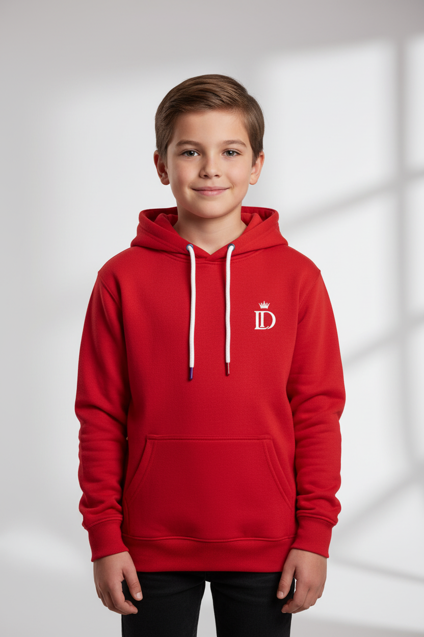 Hoodie niños frontal rojo