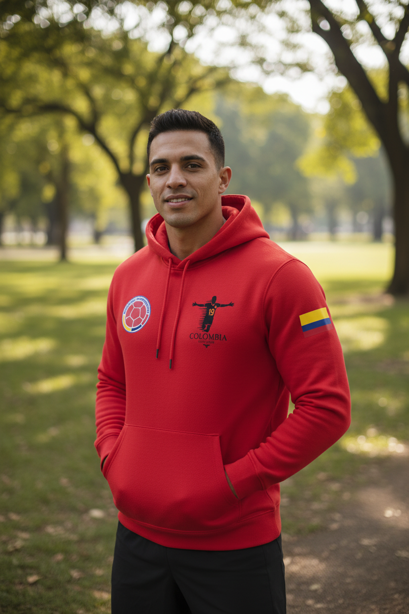 Hoodie Rojo Ferrari en modelo