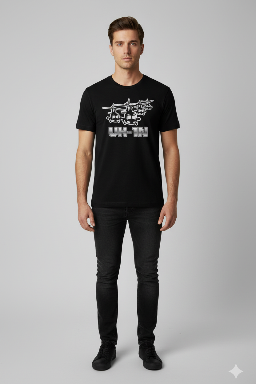 Camiseta UH-1N Hombre Negro