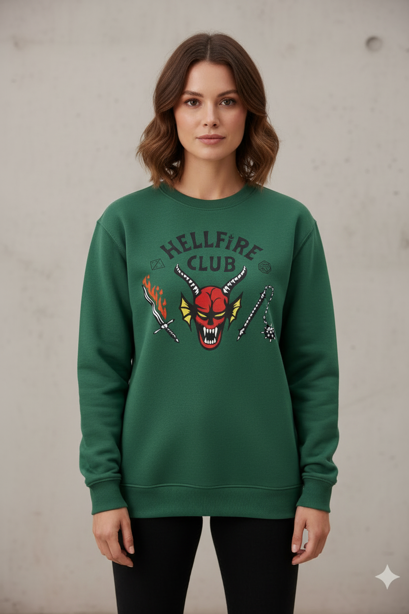 Saco Cuello Redondo Hellfire Club Verde Dama