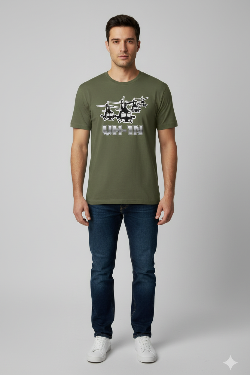 Camiseta UH-1N Hombre Verde Militar