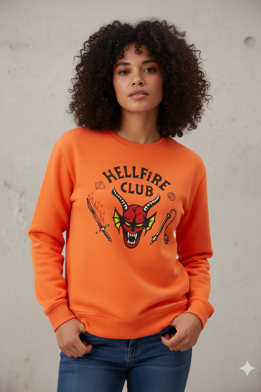 Saco Cuello Redondo Hellfire Club Naranja Dama