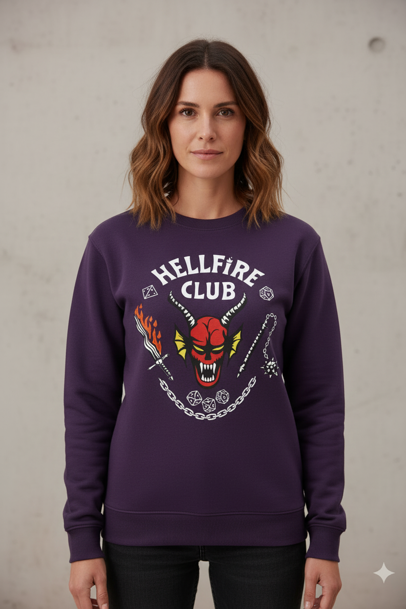 Saco Cuello Redondo Hellfire Club Púrpura Dama