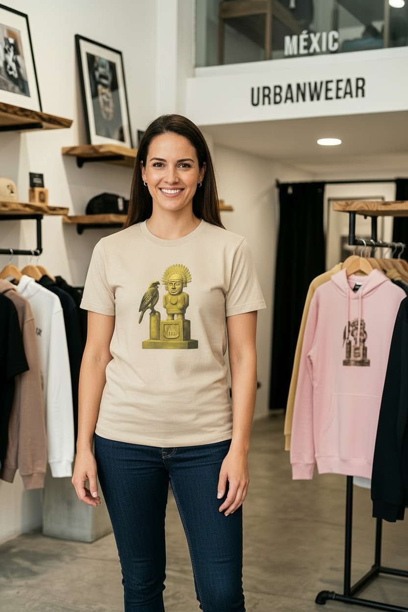 Camiseta Dama Copetón y Zipa - Beige
