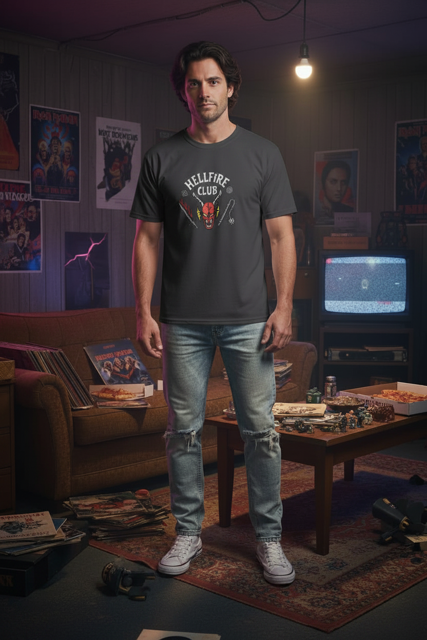 Camiseta Oversize Hellfire Club Gris Oscuro