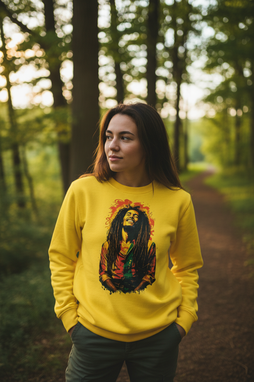 Modelo Saco Amarillo Bob Marley