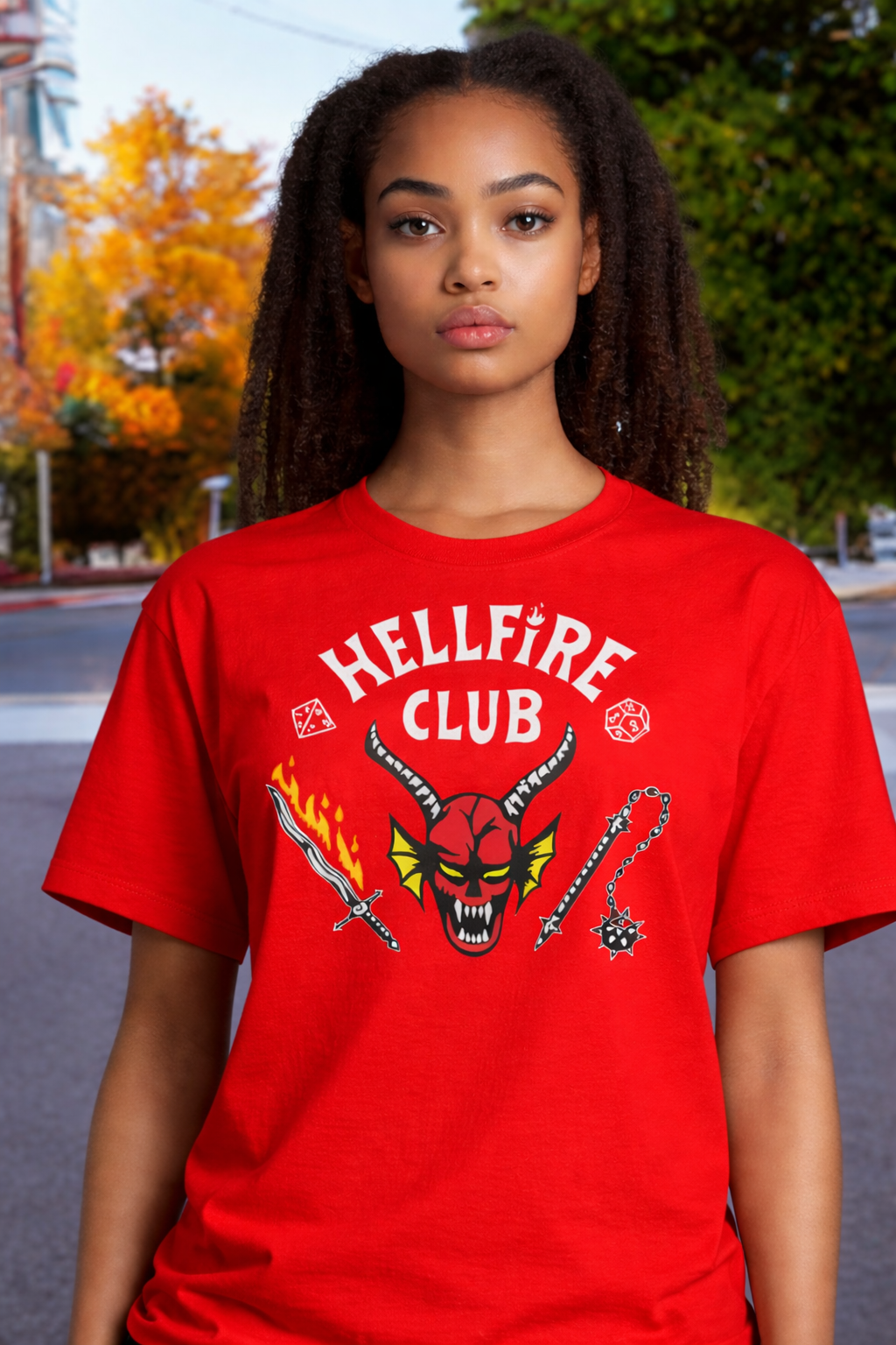 Camiseta Dama Slim Hellfire Club – Dimensión Gato