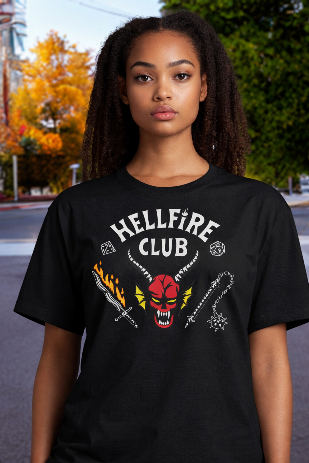 Camiseta Dama Slim Hellfire Club – Dimensión Gato