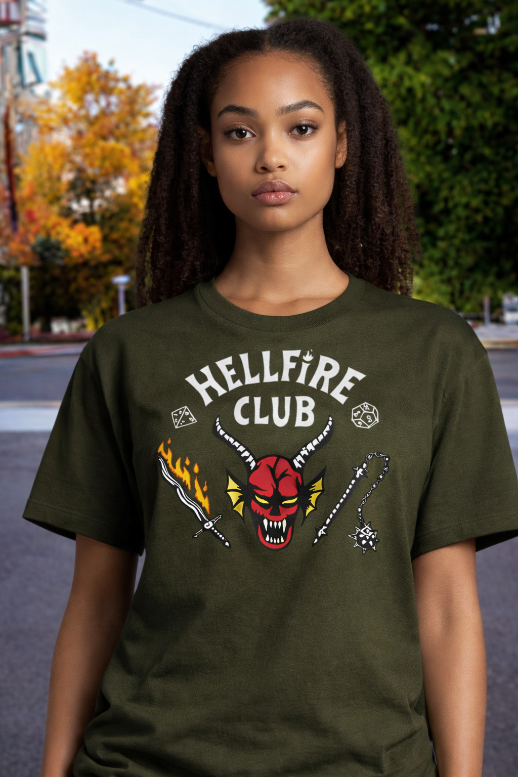 Camiseta Dama Slim Hellfire Club – Dimensión Gato