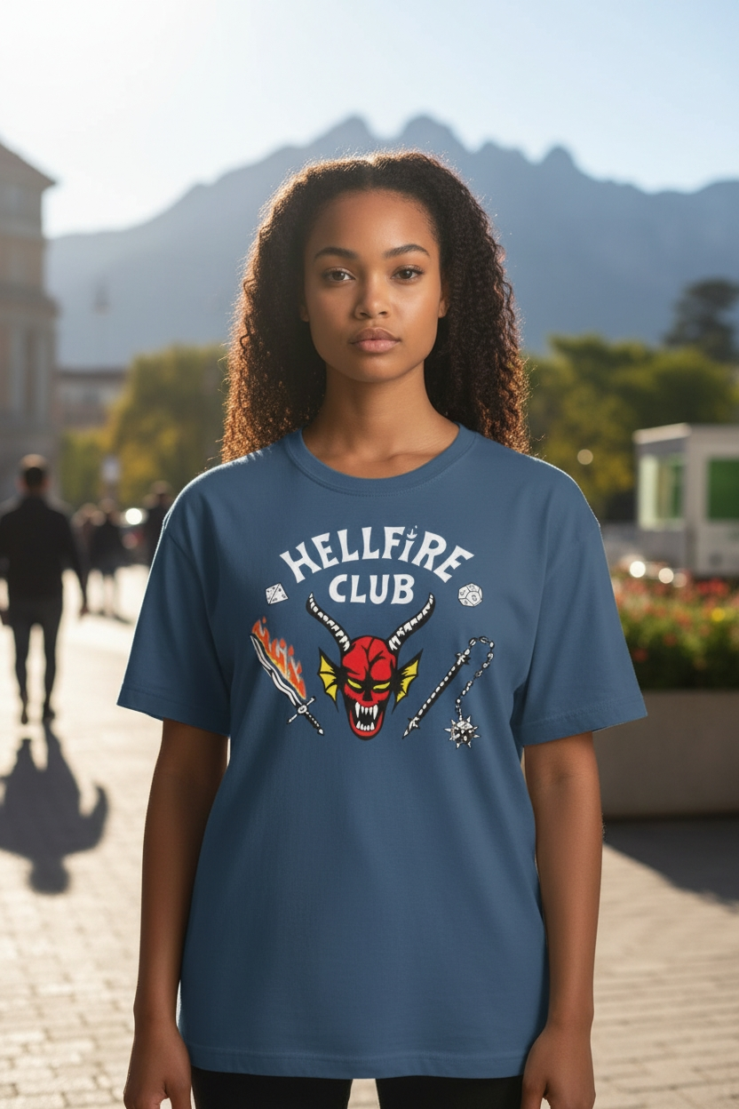 Camiseta Dama Slim Hellfire Club – Dimensión Gato