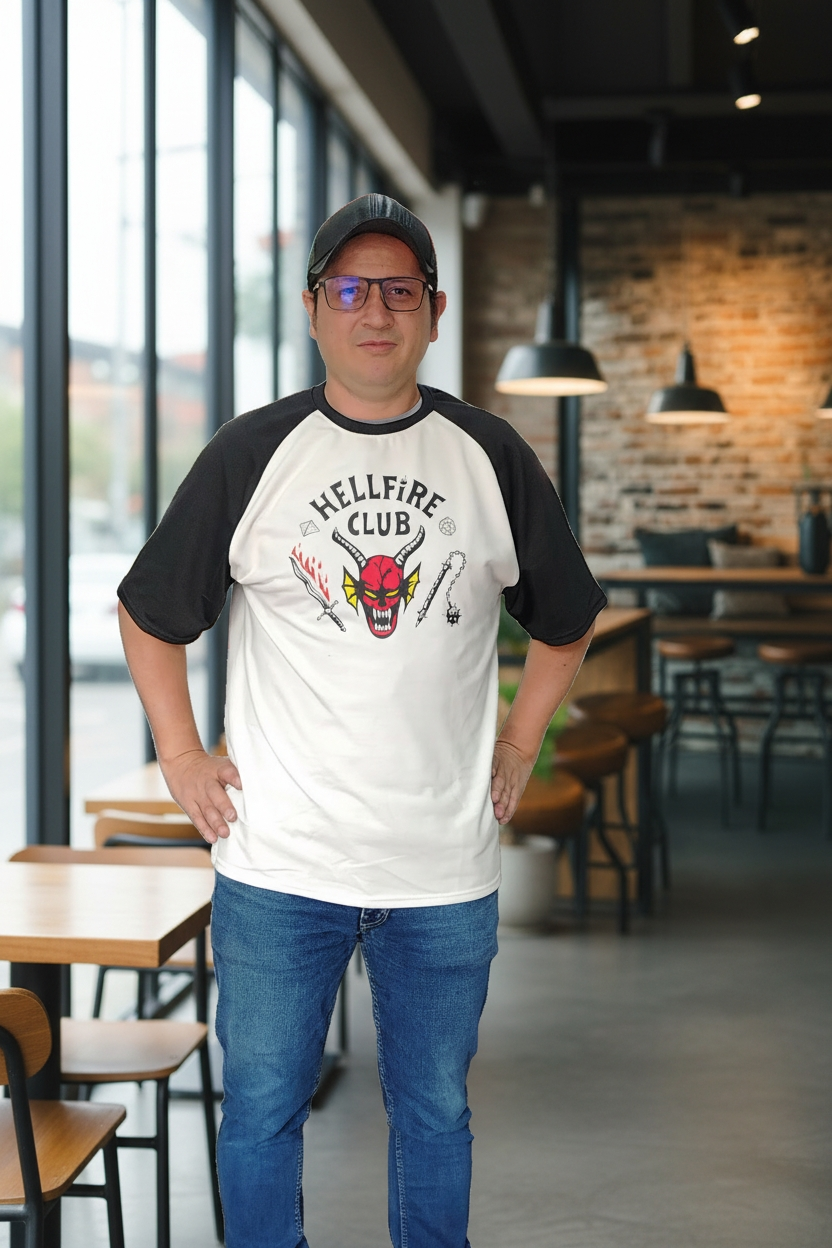 Camiseta Oversize Doble Color Hellfire Club – Dimensión Gato